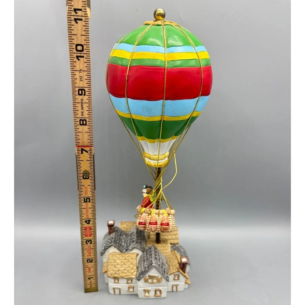 Vtg 80s George Good Musical Hot Air Balloon Vintage Figurine With Pilot‎ House